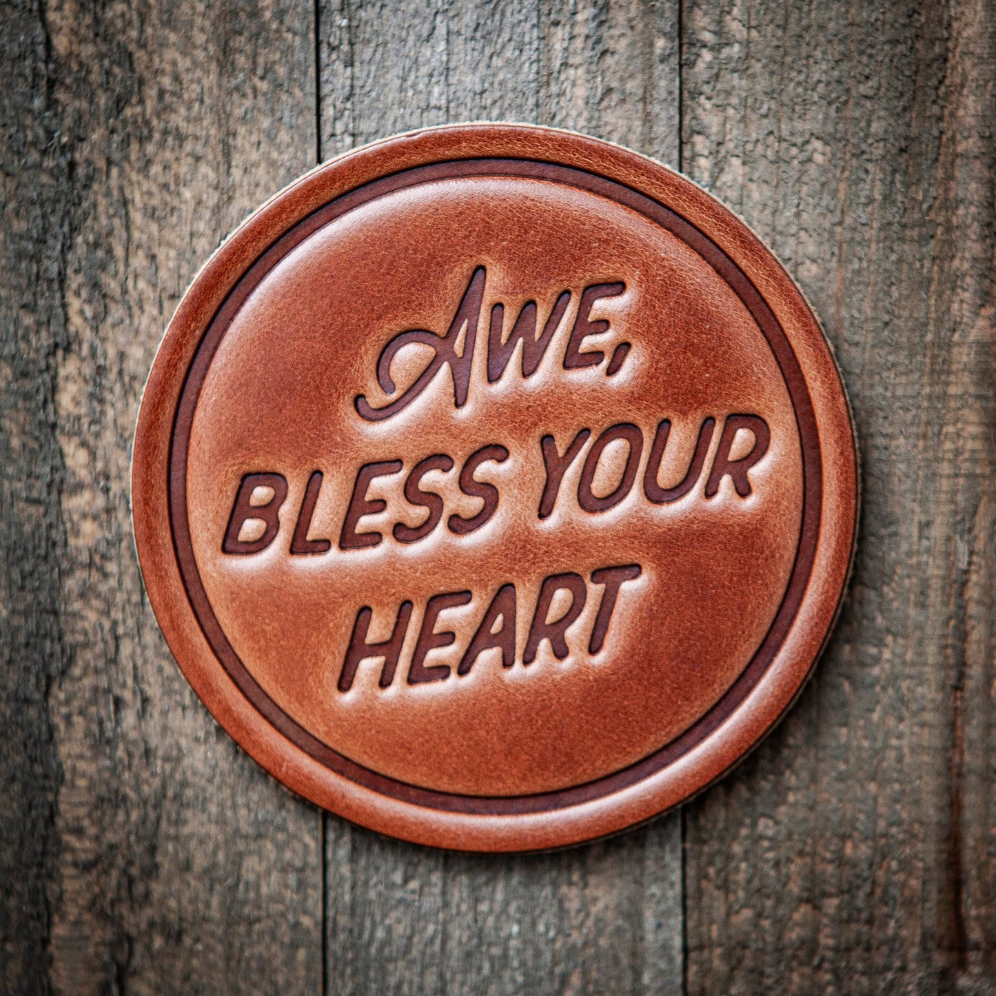 Sugarhouse Leather - Awe Bless Your Heart Leather Coaster