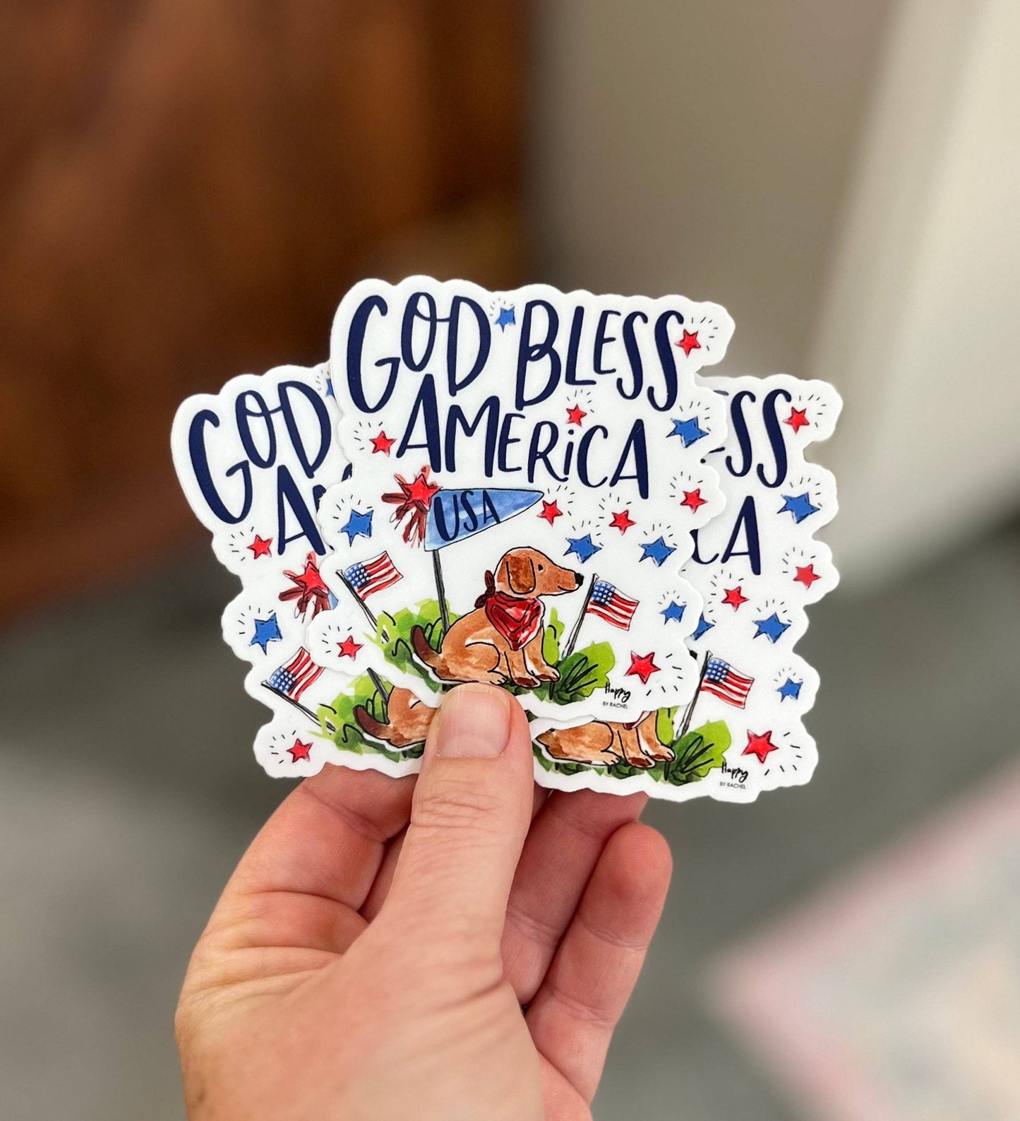 Happy By Rachel, LLC - American Dog Stickers