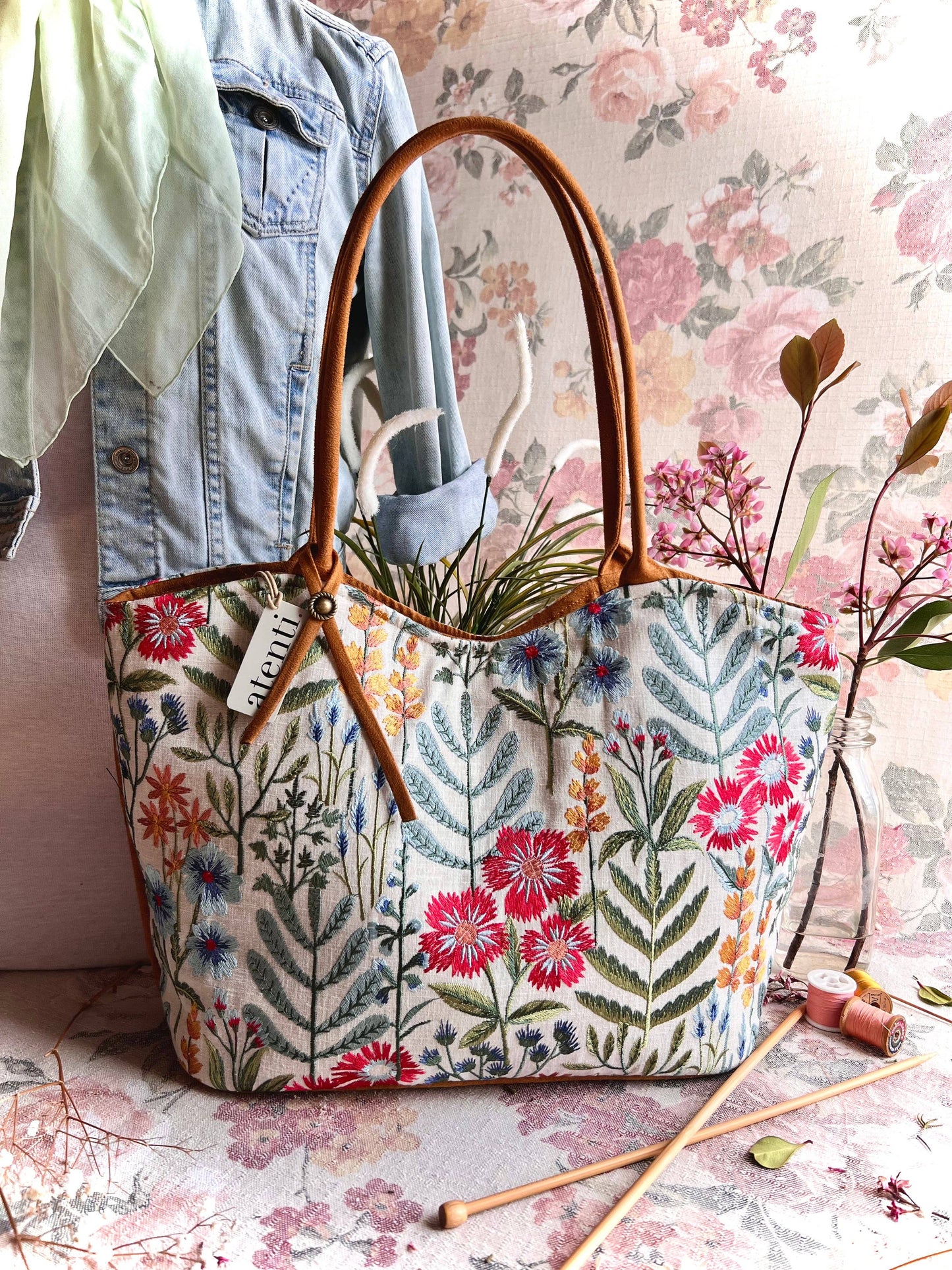 Atenti - Wildflower Lolita: USA Made, Handbag with Matching Pouch