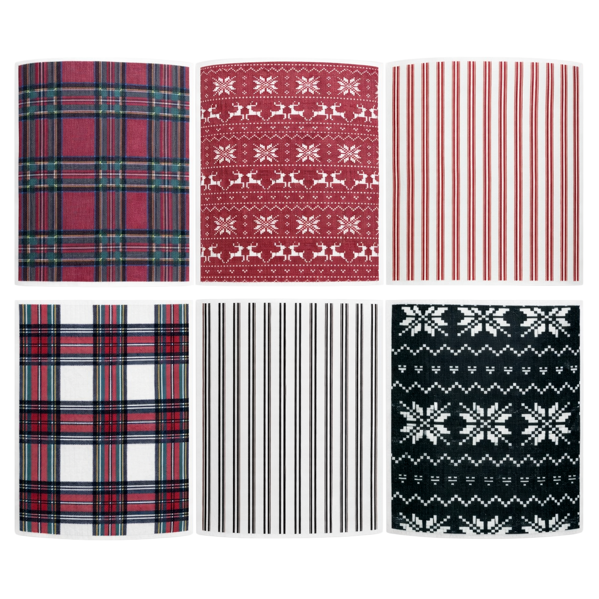 Sweet Water Decor - *NEW* Holiday Pattern Swedish Dishcloths, Set of 6