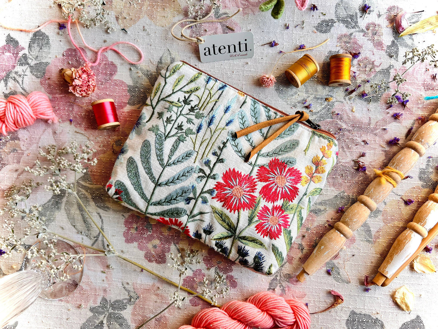 Atenti - Wildflower Accessories Pouch, A Perfect Gift