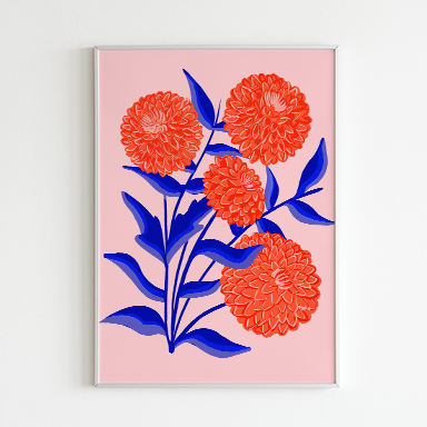Tara Reed - Red Dahlias 8" x 10" Art Print