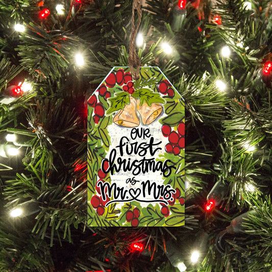 Baxter & Me - First Christmas Mr & Mrs Tag Ornament