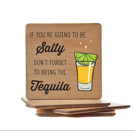 Driftless Studios - Salty Tequila - Funny Coasters Small Gift