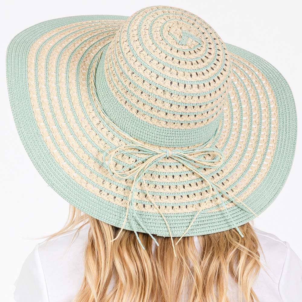 Sensibling Corp. - Striped Pattern Wide Brim Floppy Sun Hat