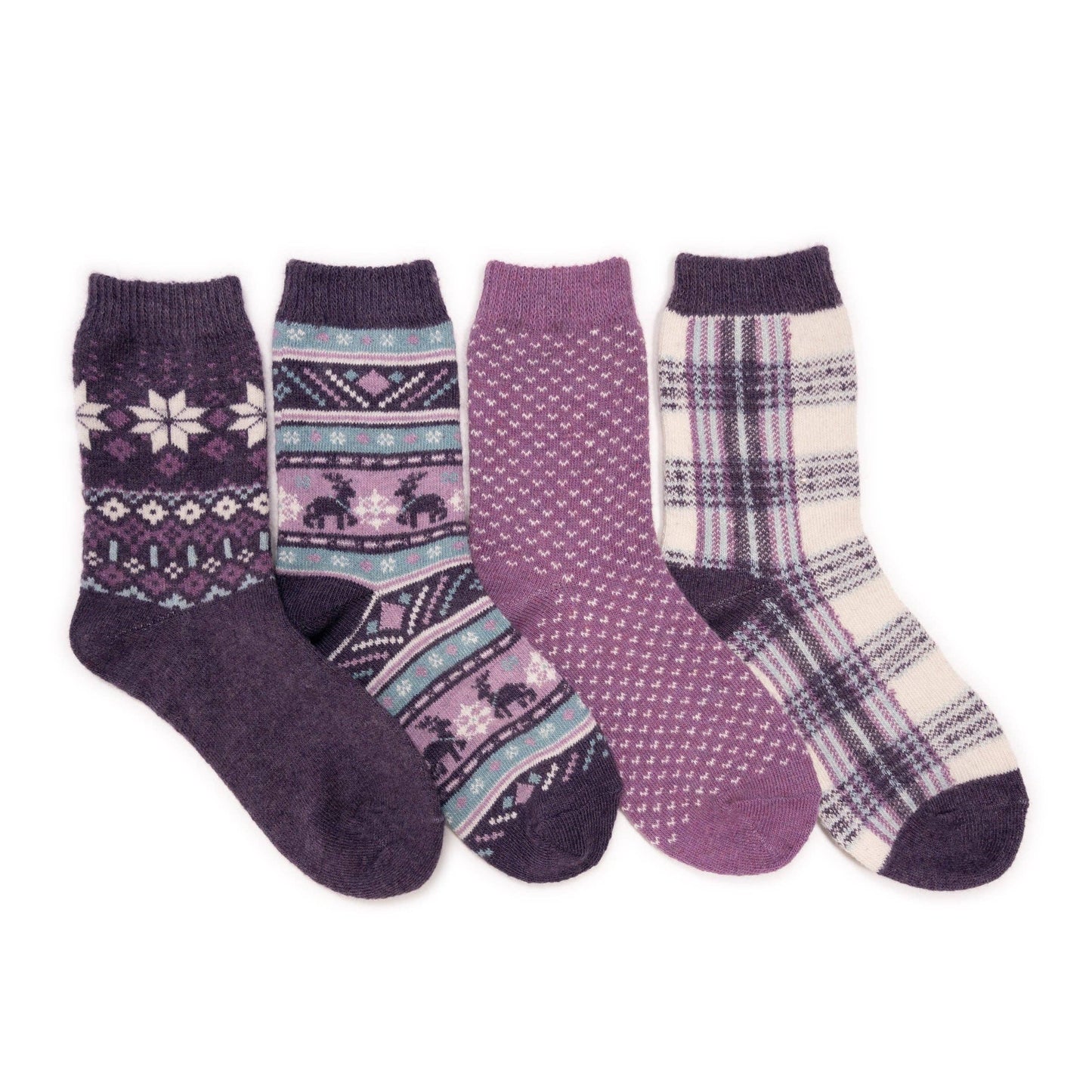 Muk Luks - MUK LUKS Women's 4 Pair Pack Patterned Crew Boot Socks