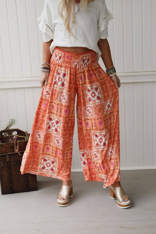 Three Bird Nest - Wildly Free Wide Leg Pants - Orange