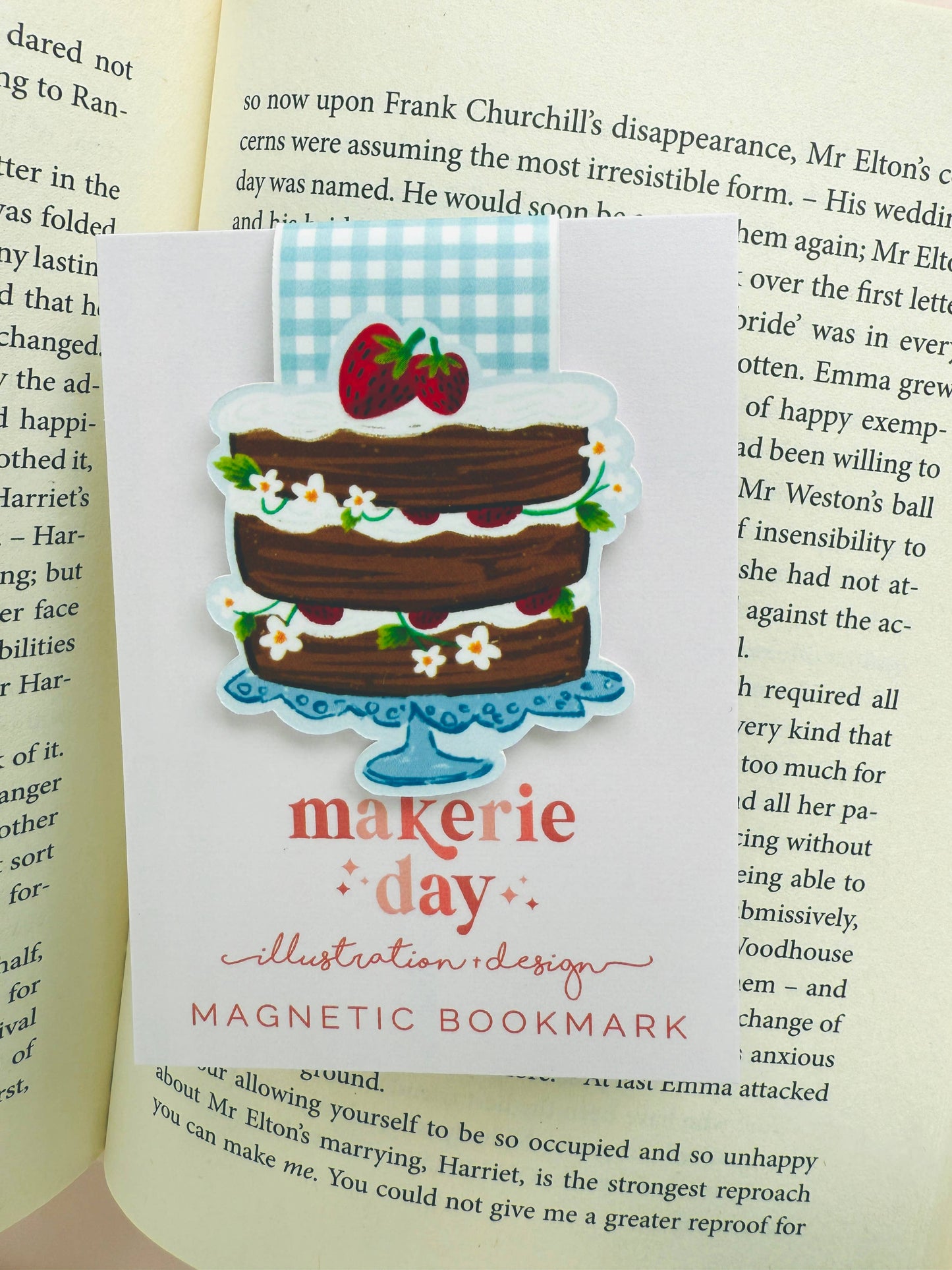 Makerie Day - Strawberry Cake Magnetic Bookmark