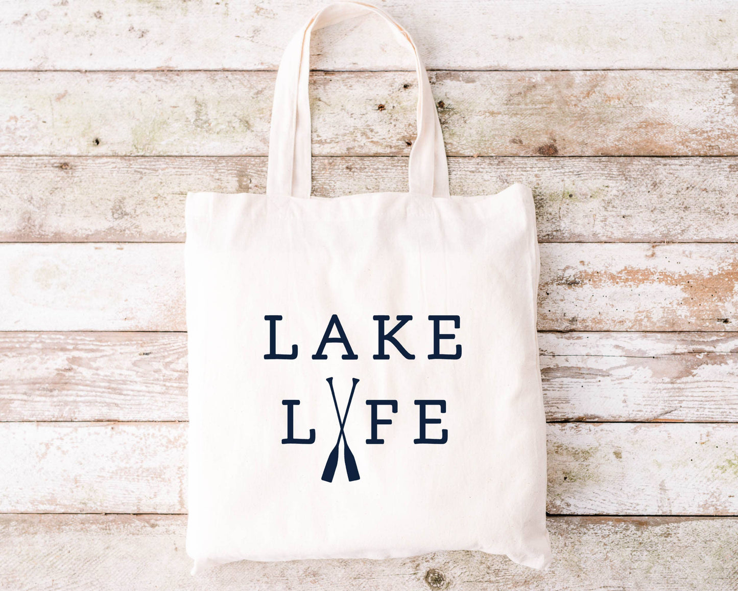 Perfect Day Print Co - Lake Life Beach Bag - Basic Flat Tote Bag - Finger Lakes Bag