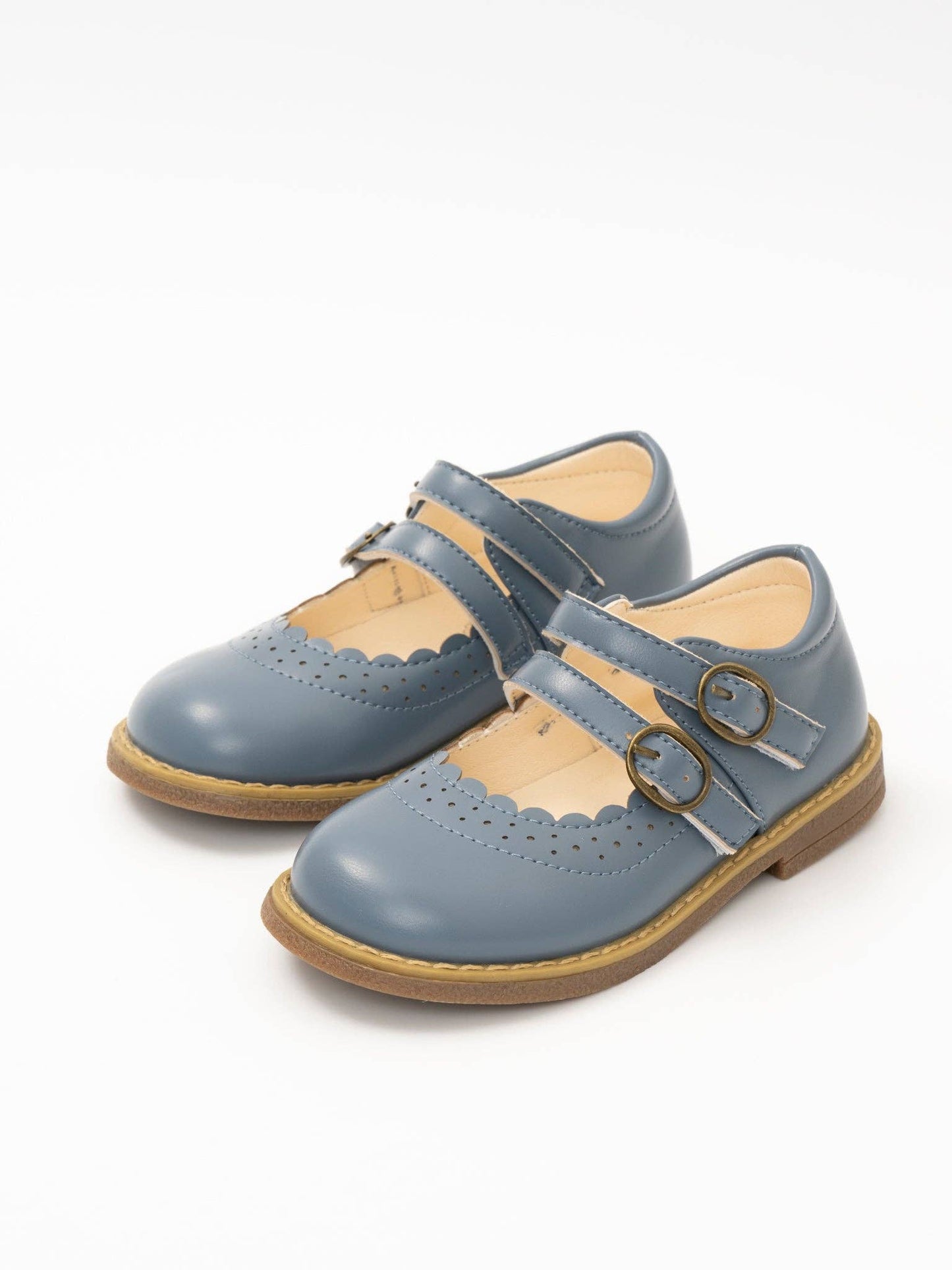 Marie Nicole Clothing - Double Buckle Mary Jane Hard Sole Shoes- Cloud White