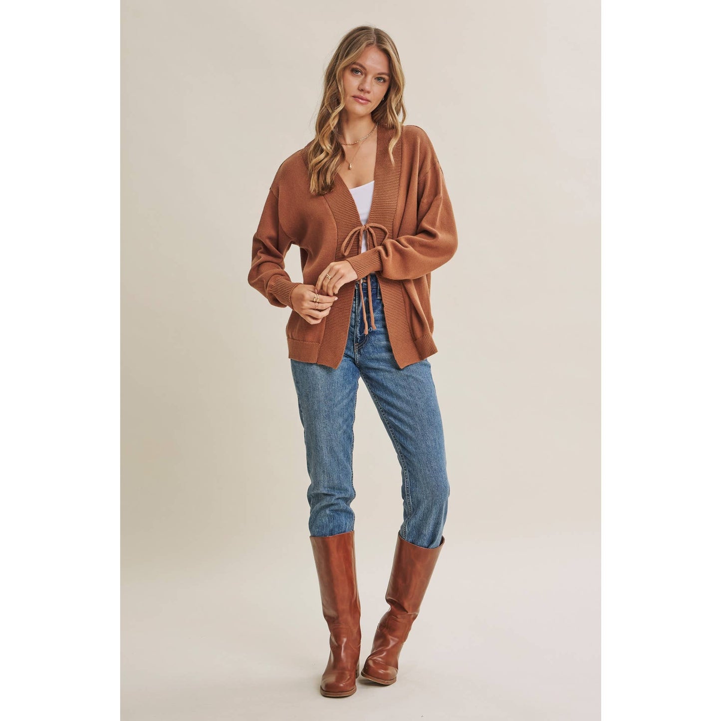 in february - SLOW GETAWAY SOFT COTTON VERSATILE SLOUCHY SWEATER CARDIGAN