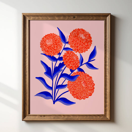 Tara Reed - Red Dahlias 8" x 10" Art Print
