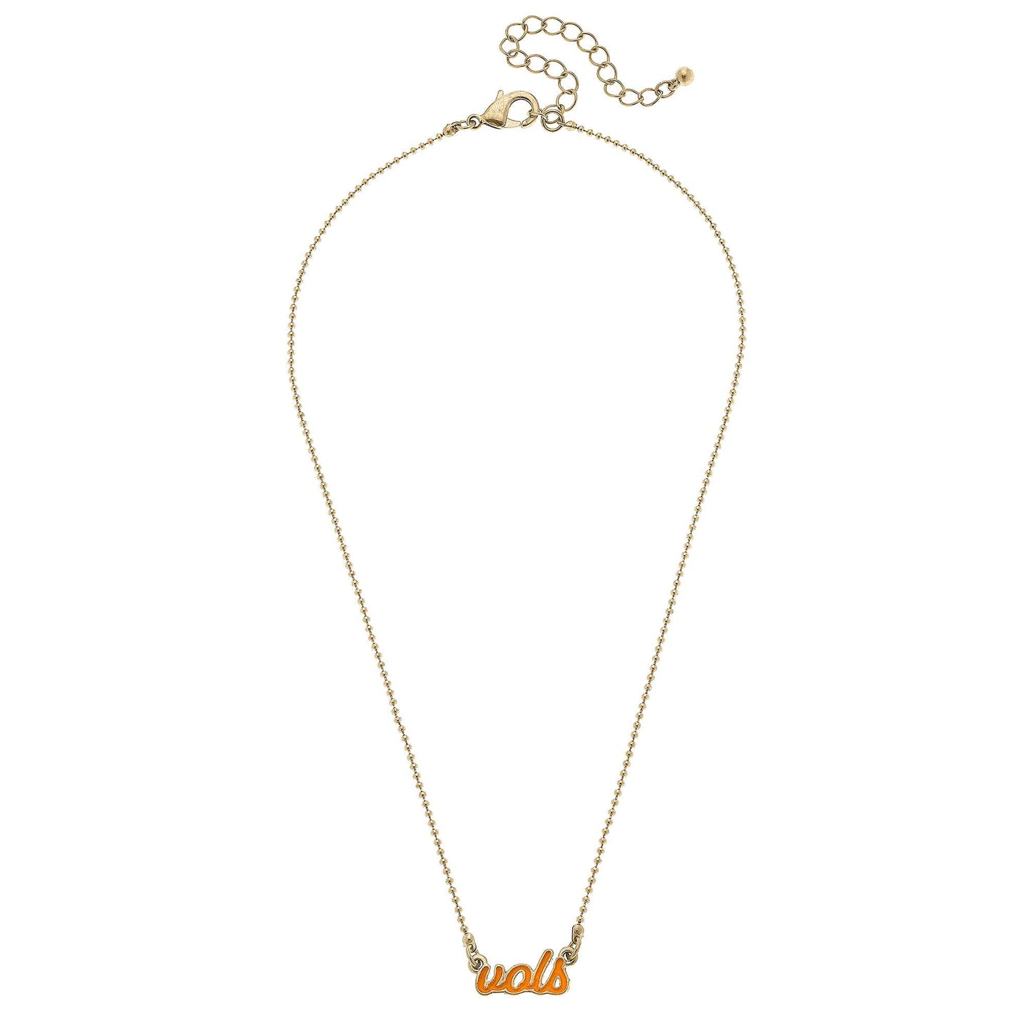 Necklace-Canvas Style - Tennessee Volunteers Enamel Script Necklace in Orange