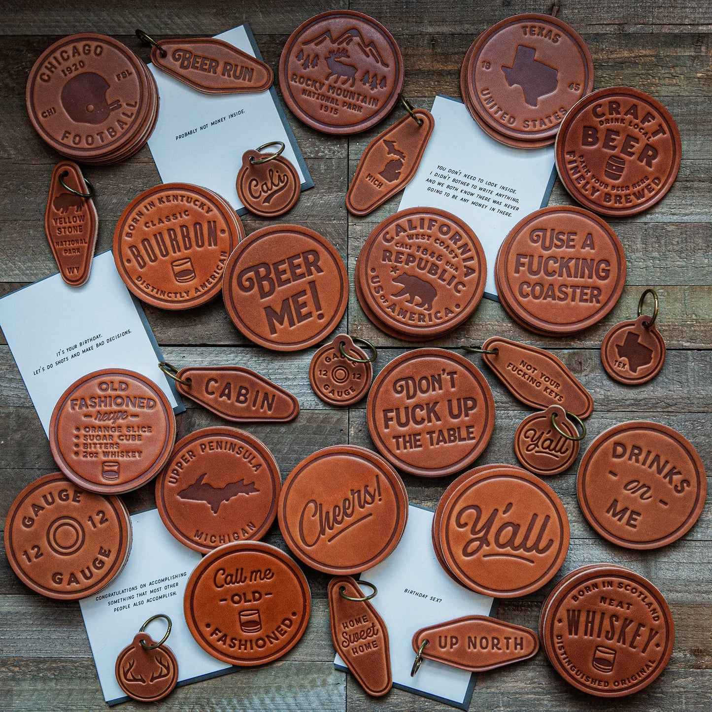 Sugarhouse Leather - Tennessee Football Leather Coaster