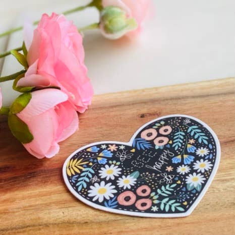 Makerie Day - Bee Happy Heart Sticker