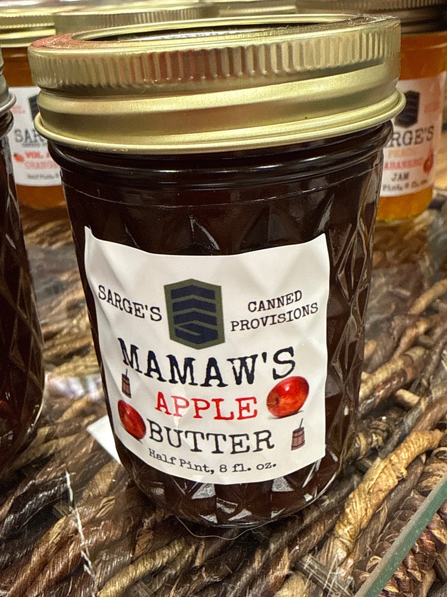 Sarge’s jelly, jam, hot honey and apple butter