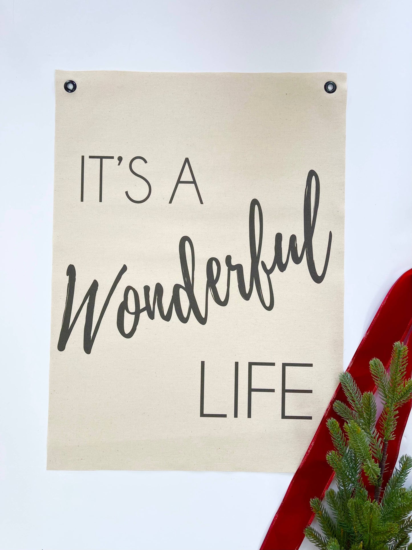 Red Barn Canvas - It's A Wonderful Life, Wall Tapestry