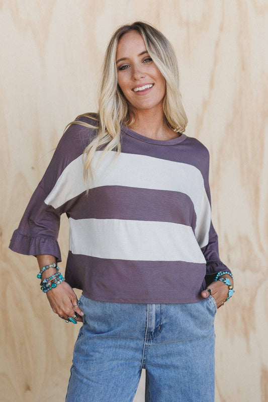 Three Bird Nest - Soft Spoken Top - Dark Camel Oatmeal