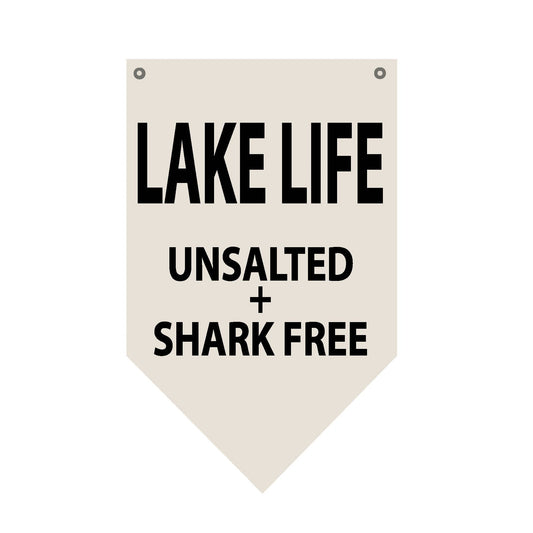 Red Barn Canvas - Lake Life Unsalted & Shark Free Banner