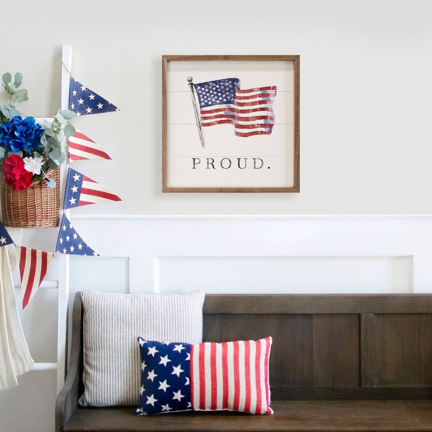 Kendrick Home - Proud American Flag White