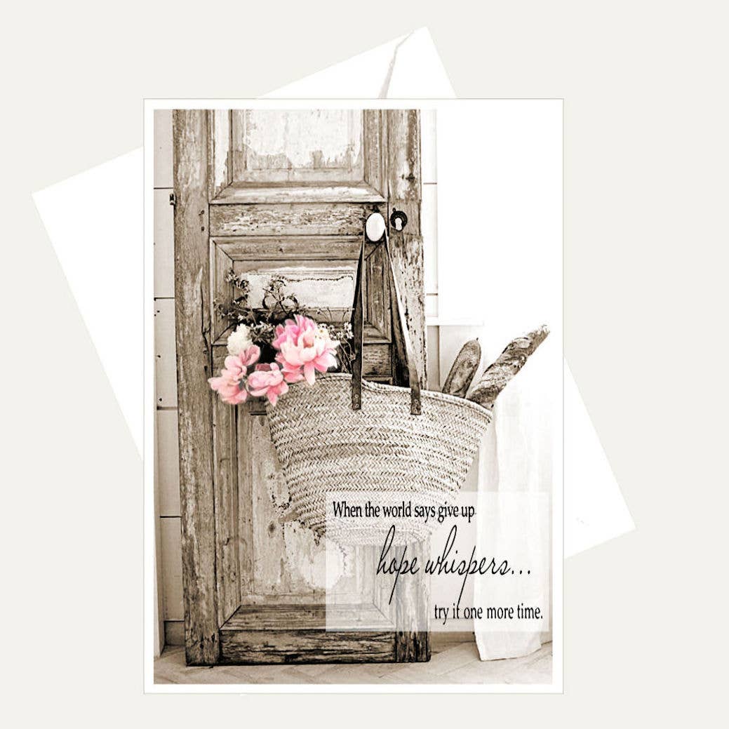 Bellflower Girl - When the World Says Give Up Hope Whispers - Friendship Card