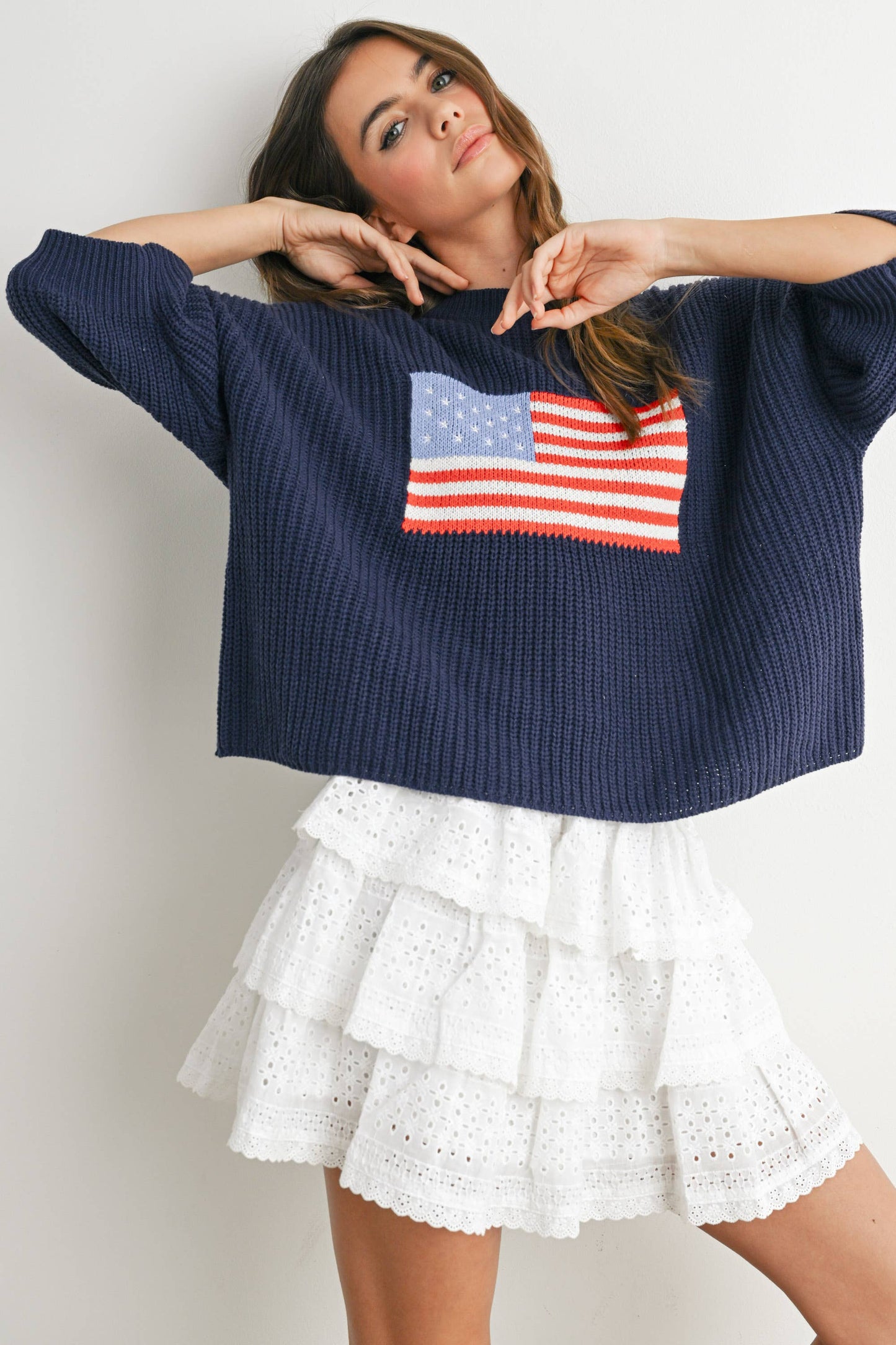 BUTTERMELON - Flag Print Knit Sweater - BMW7691
