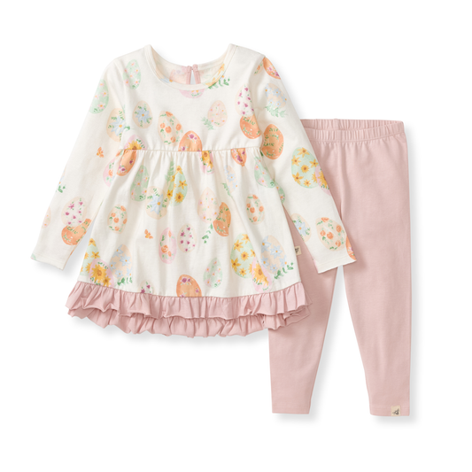 Burt's Bees Baby - Floral Easter Eggs Tunic & Pants Set