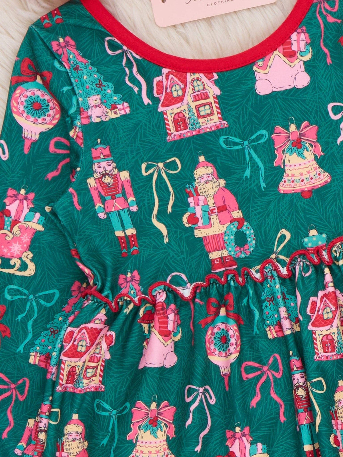 Marie Nicole Clothing - Christmas Village Charm Ruffle Dress