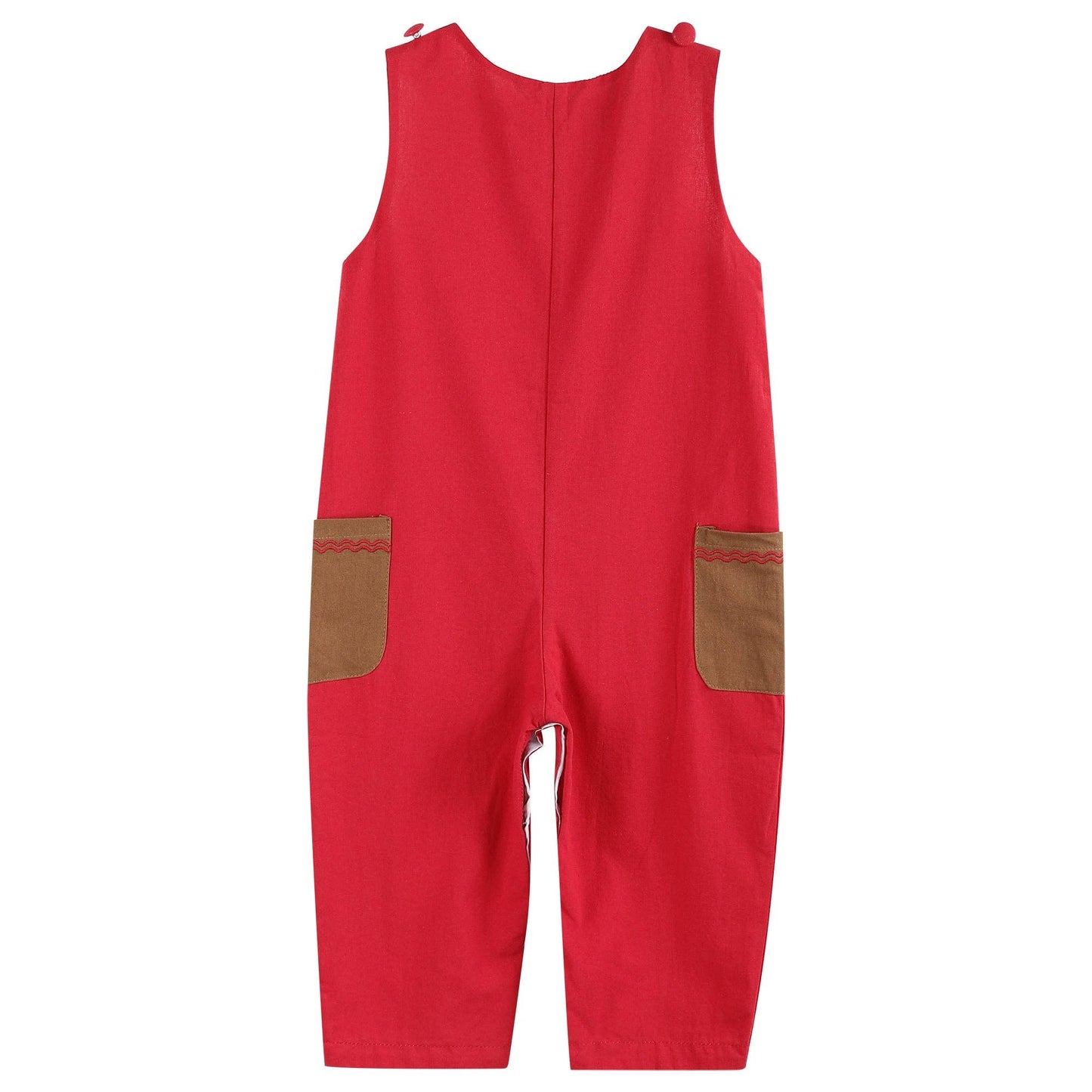 Lil Cactus - Red Reindeer Pocket Overalls