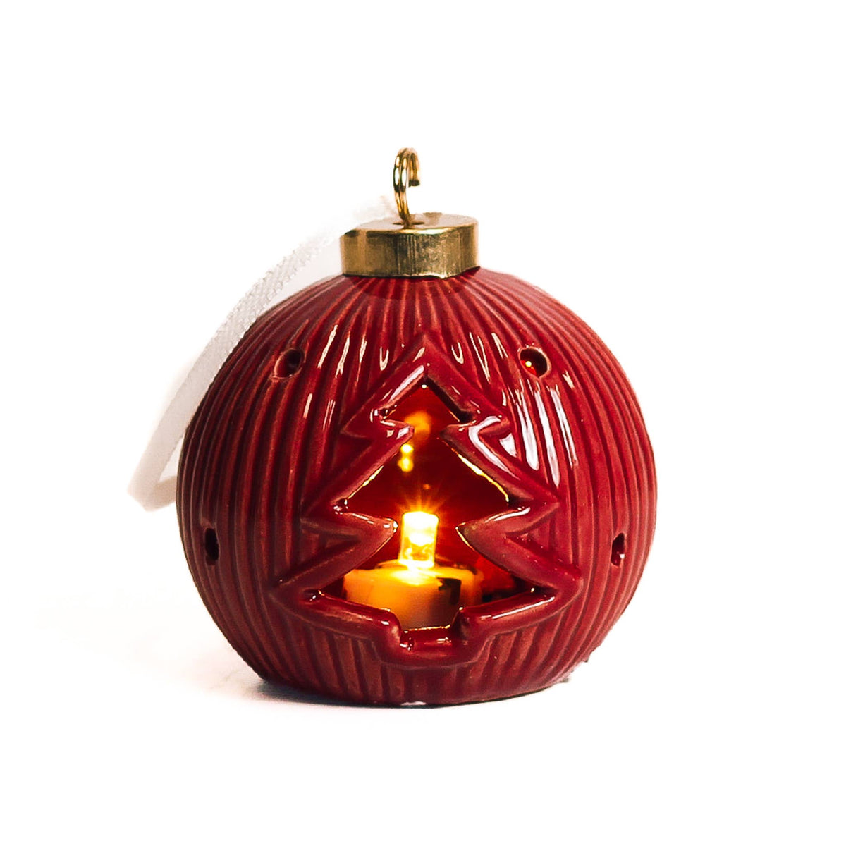 A Cheerful Giver - Tree Red Ornament with LED Light — Christmas, Holiday Ornaments