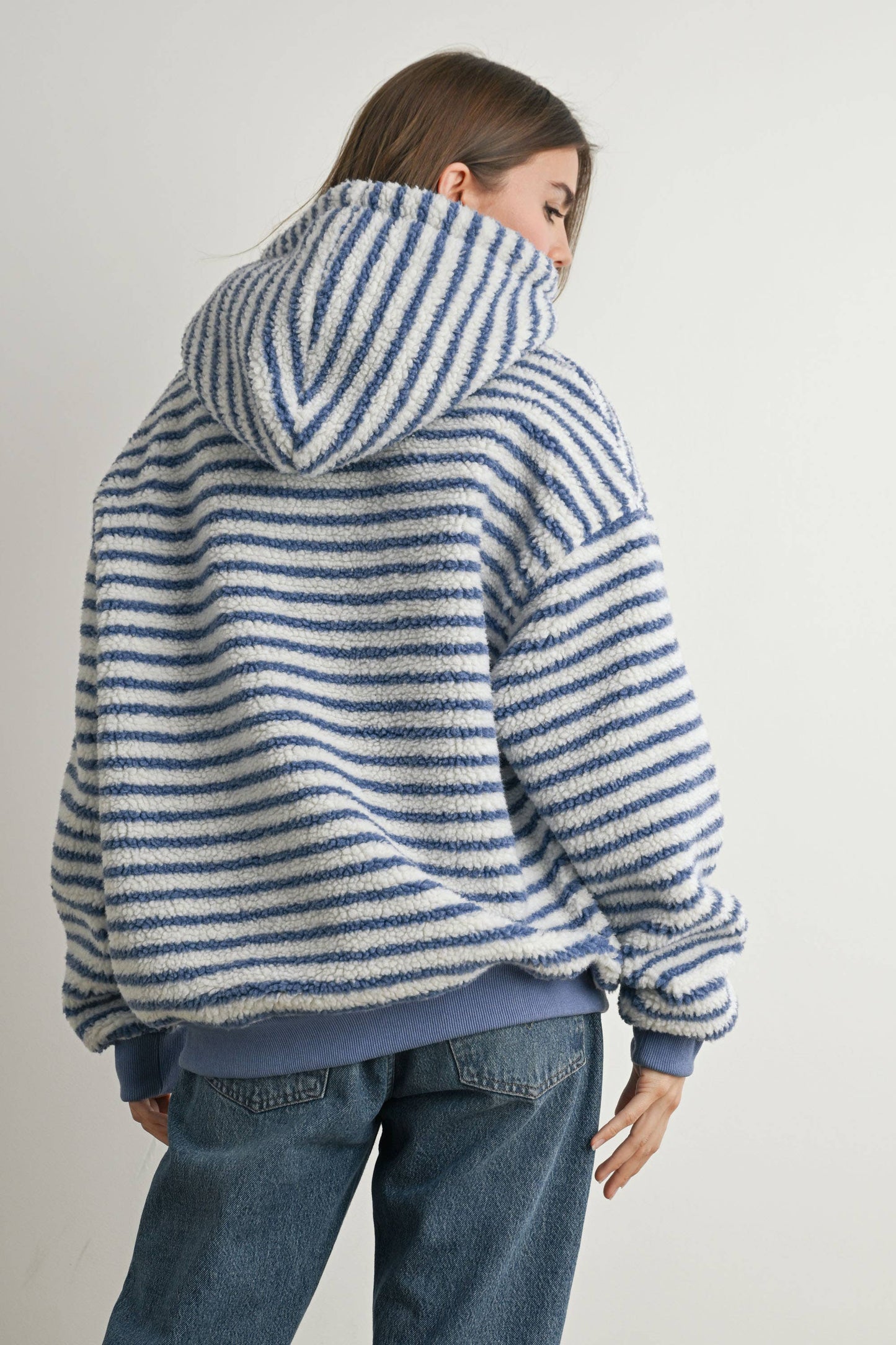 BUTTERMELON - Brushed Striped Puffy Hoodie - BMT7801