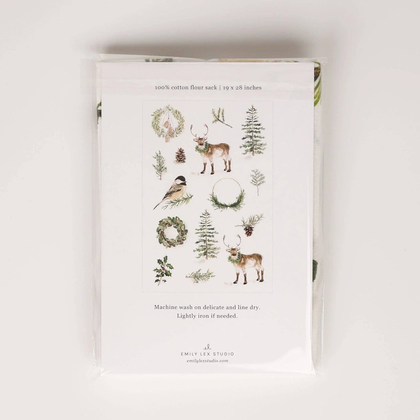 emily lex studio - Evergreen christmas cotton flour sack tea towel