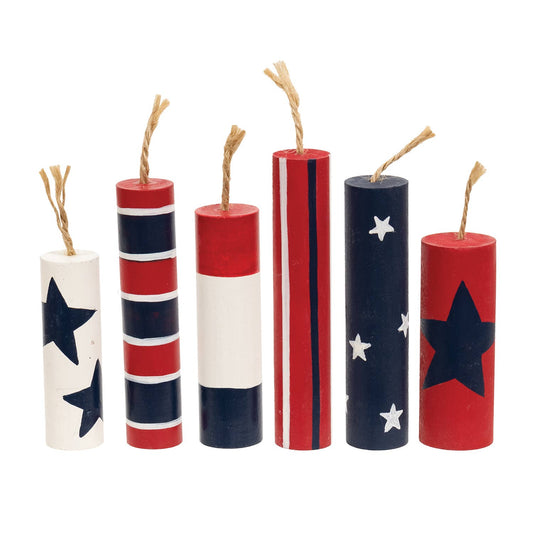 The Hearthside Collection - 6/Set - Wooden Firecrackers