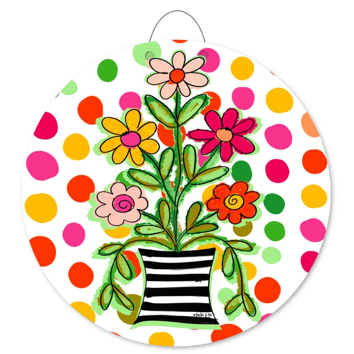Baxter & Me - Happy Dot Floral Door Hanger