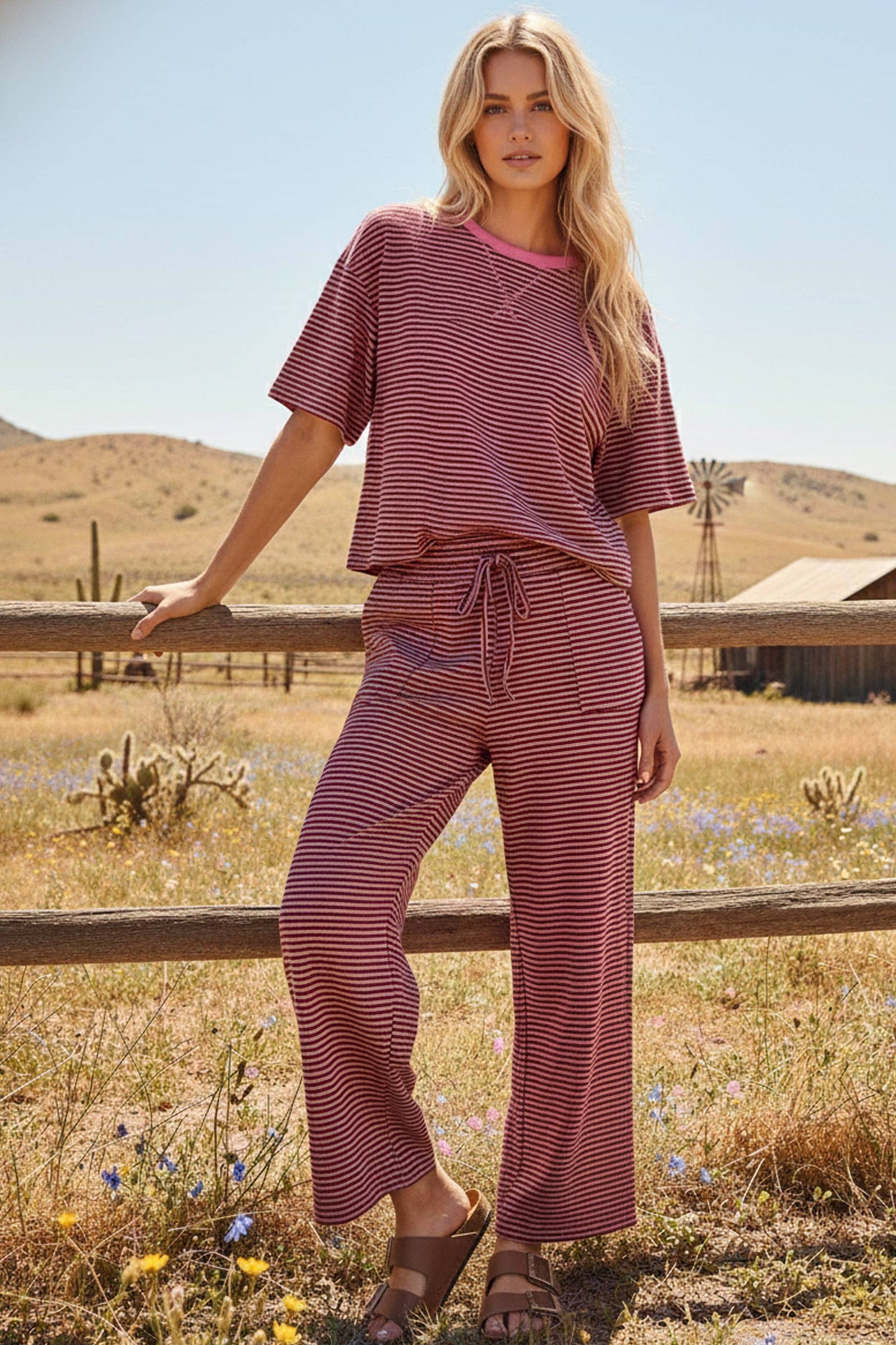 Sewn and Seen - Striped Knit Top and Pants Set
