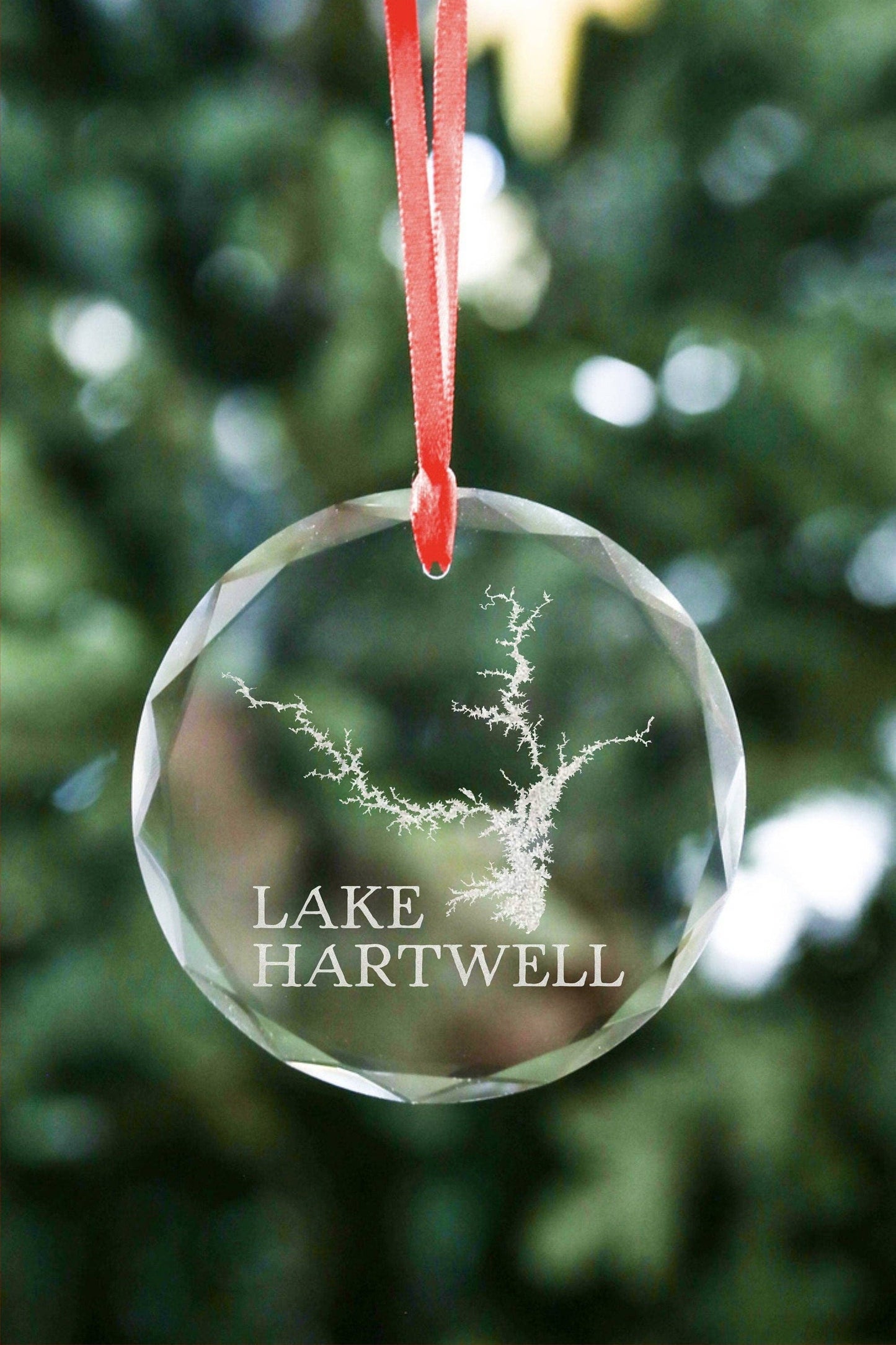 The Lillie Pad - Custom Lake Map Ornament - Etched Crystal Ornament