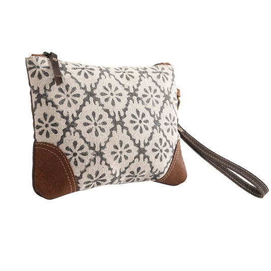 Clea Ray Canvas Bags & Clothing - Rug Wristlet with Leather Corner