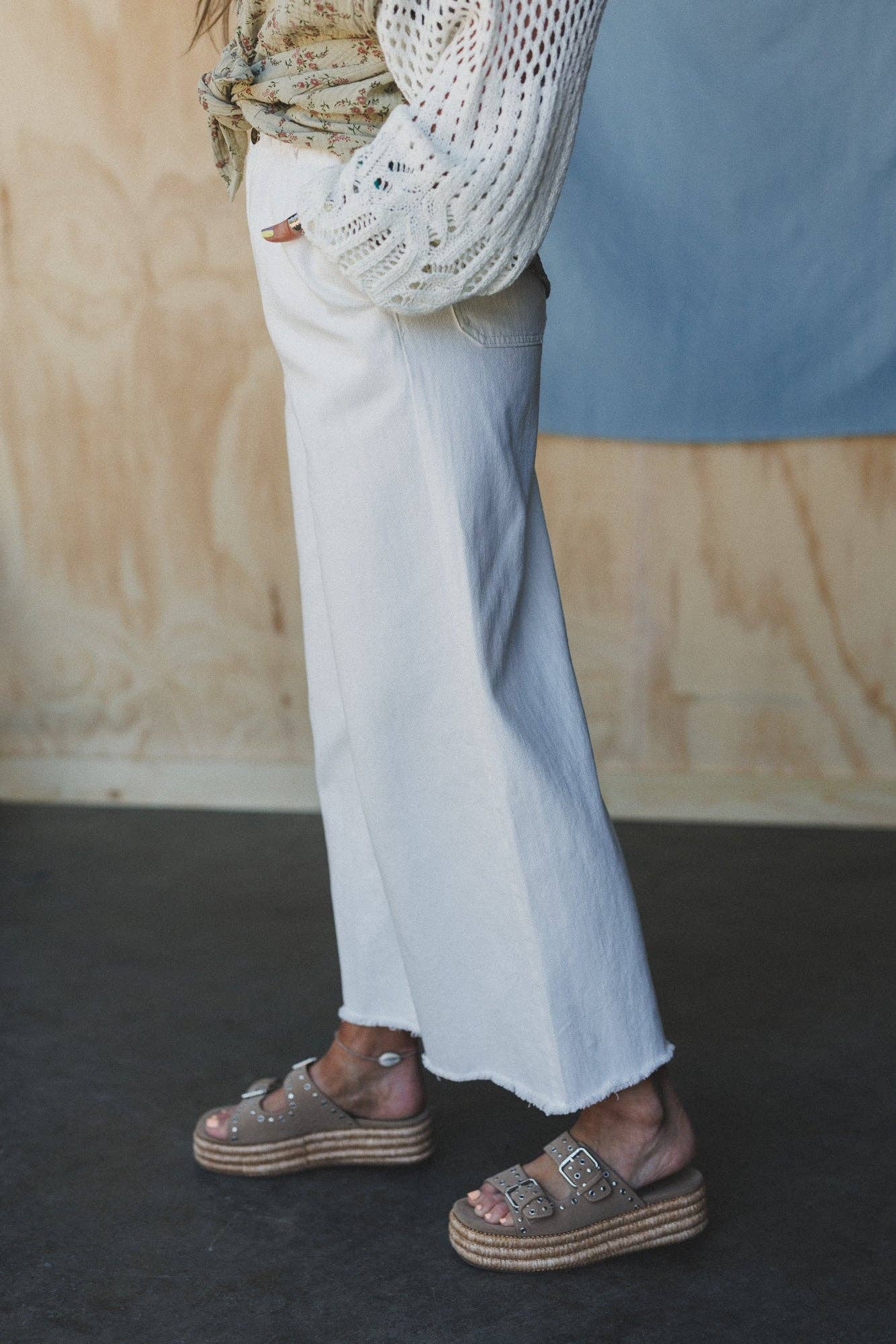 Three Bird Nest - Simply You Wide Leg Jeans - White