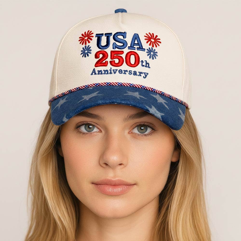 Sensibling Corp. - USA 250th Anniversary Patriotic Embroidered Baseball Cap