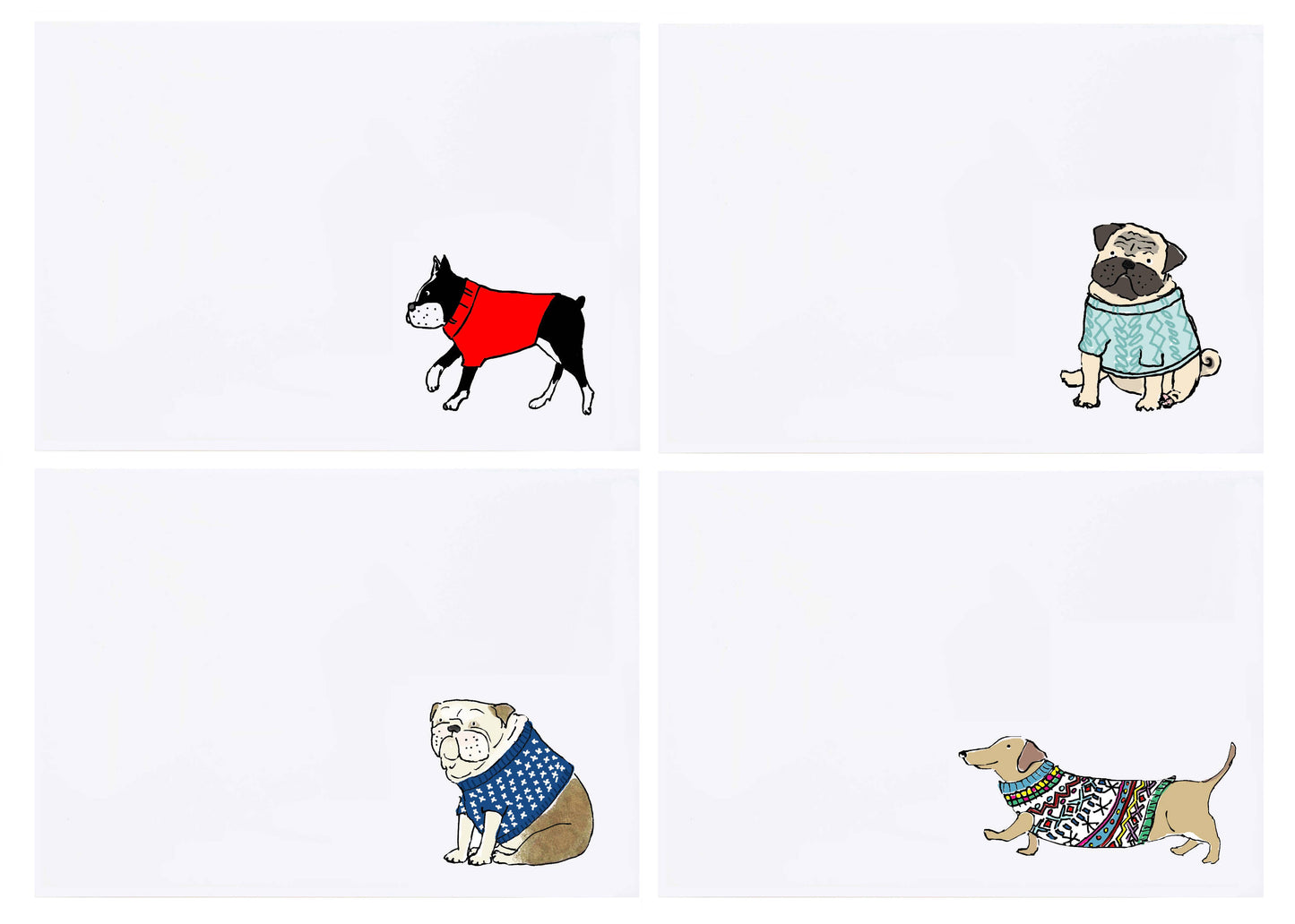 mollyOcards - Dogs in Sweaters Stationery