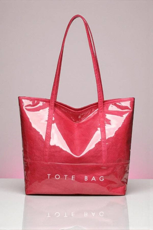 Nash Grey - Red/Pink Shoulder Strap TOTE BAG