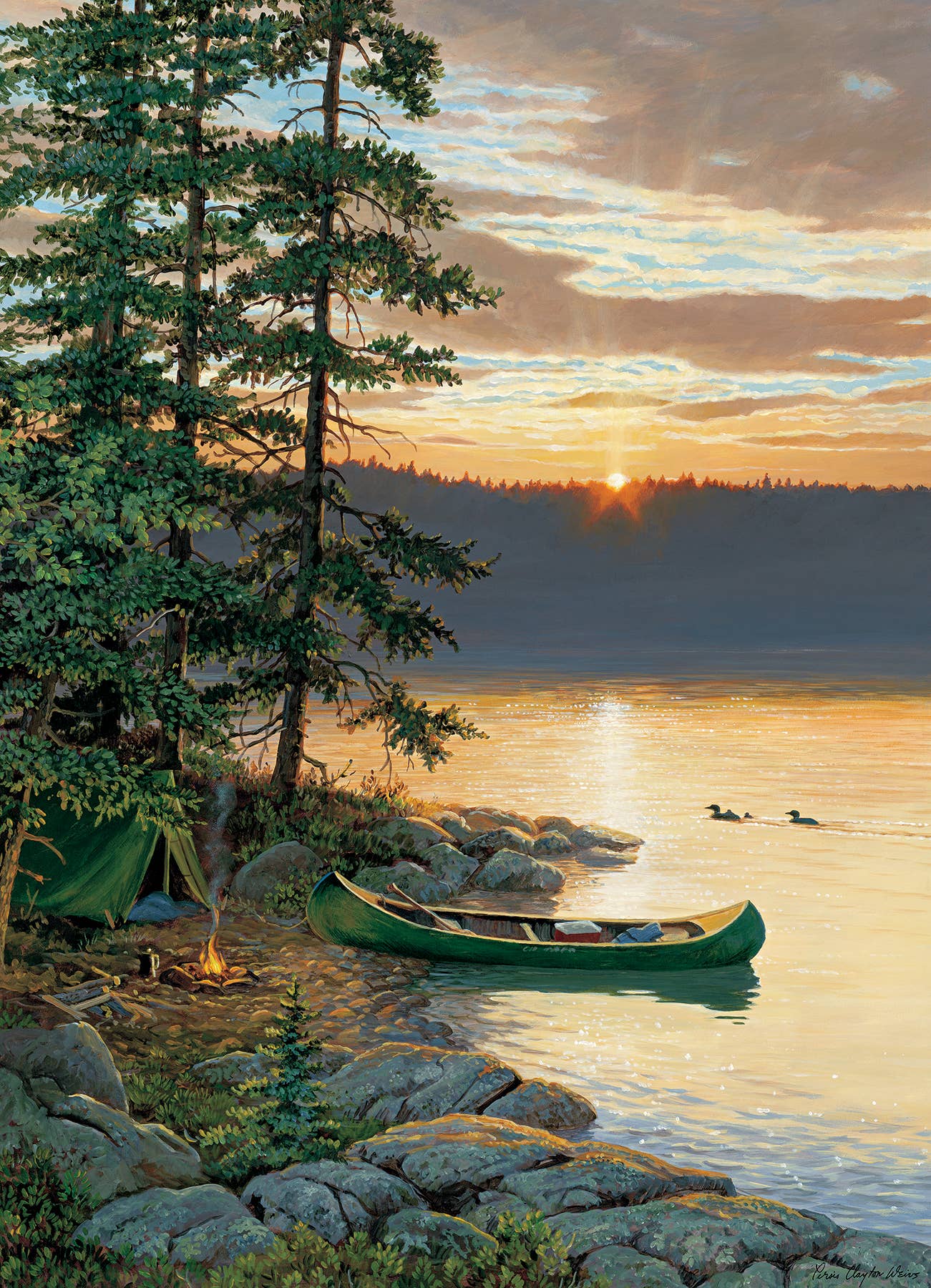 Outset Games and Cobble Hill Puzzles - Canoe Lake 500pc puzzle
