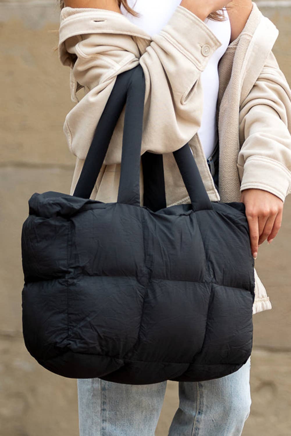 Aapparella -  Quilted Puffy Zipped Large Tote Bag