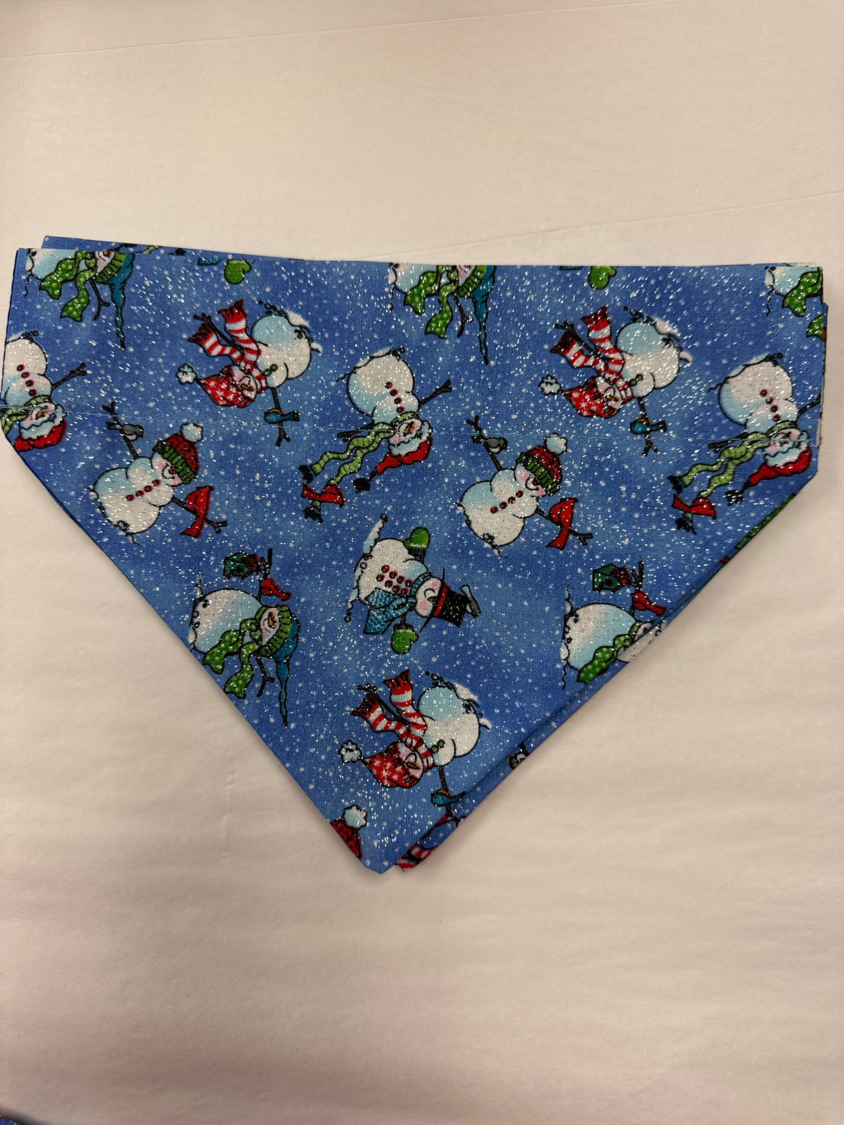 Blue Snowmen dog bandana