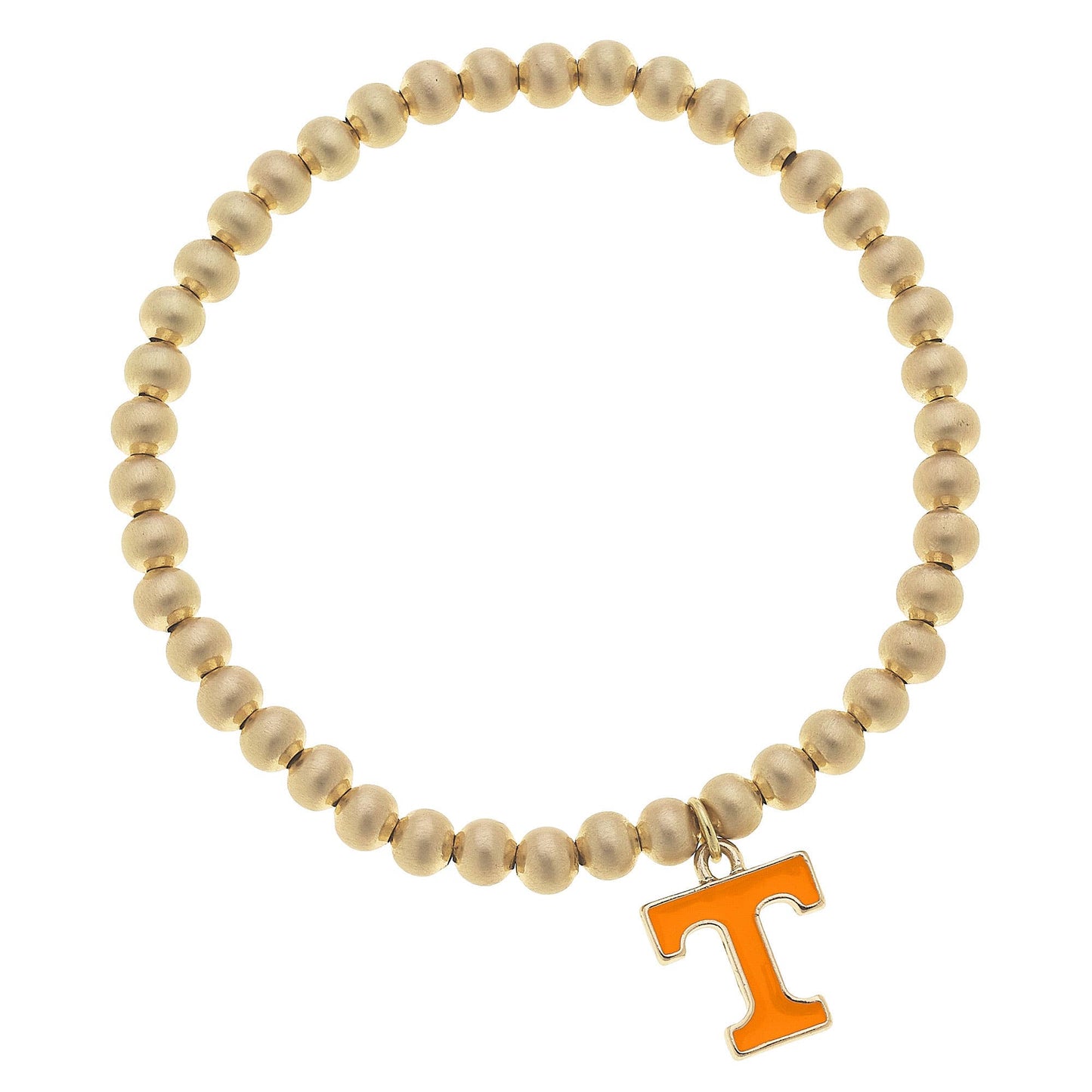 Canvas Style - Tennessee Volunteers Ball Bead Stretch Bracelet in Satin Gold