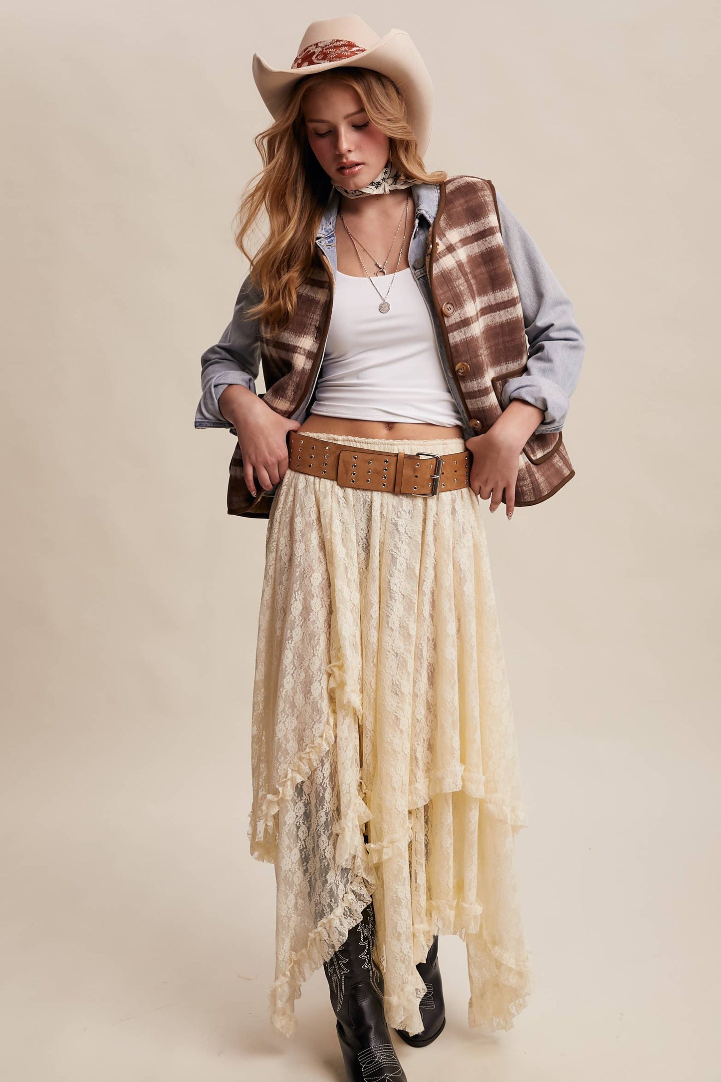 Listicle - Reversible Plaid Sherpa Vest LVT016