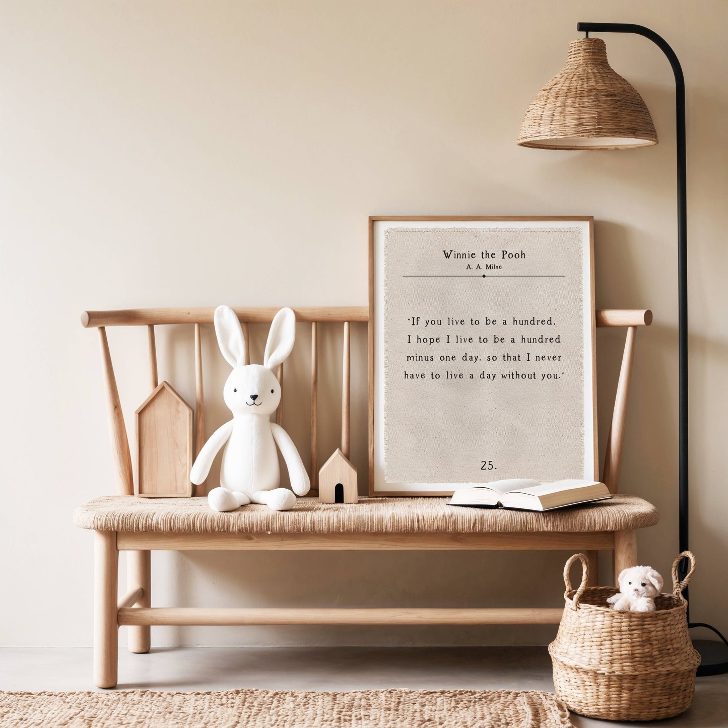 Perfect Day Print Co - Winnie the Pooh Book Page Wall Art, Canvas Poster Hanging
