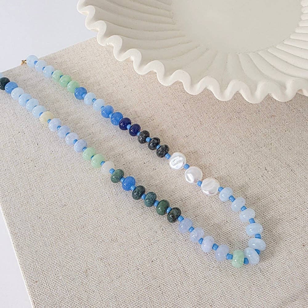 Pretty Simple - Ombre Semi-Precious Beaded Necklace - WATERPROOF