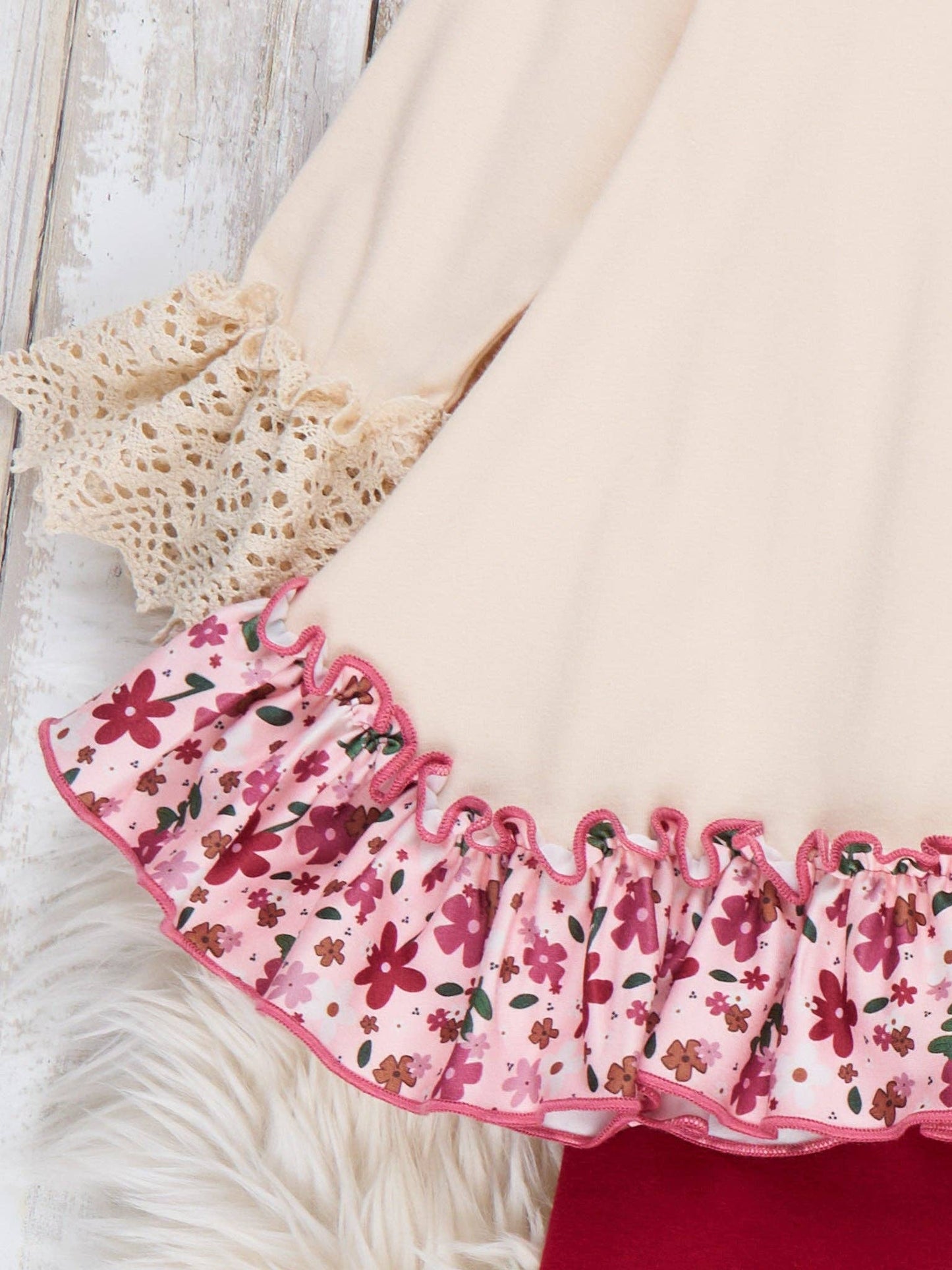 Marie Nicole Clothing - Blooming Fall Bow Ruffle Outfit