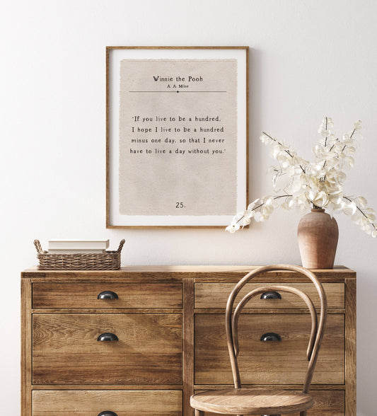 Perfect Day Print Co - Winnie the Pooh Book Page Wall Art, Canvas Poster Hanging